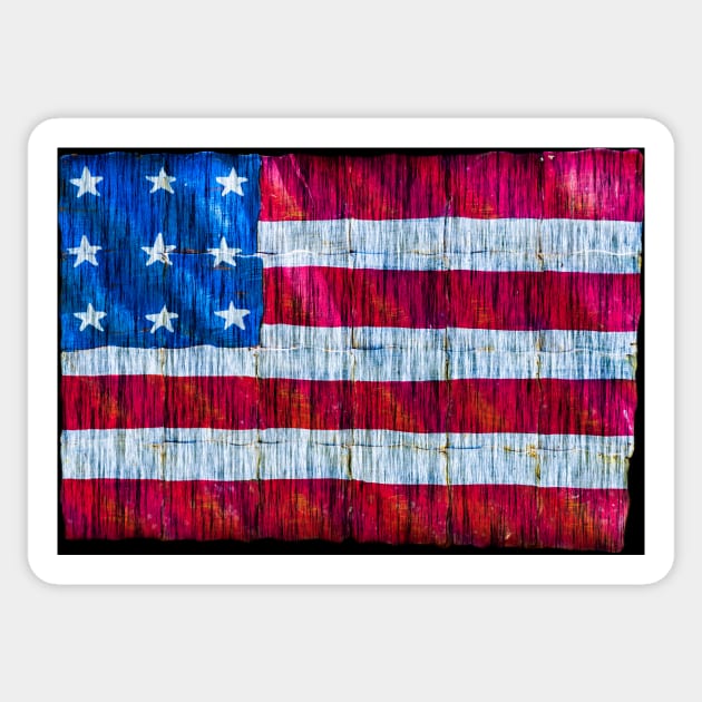 Rustic American Flag Sticker by Debra Martz